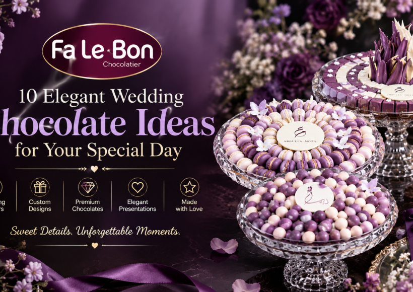 10 elegant wedding chocolate ideas by Falebon Chocolaiter for luxury weddings in the UAE