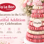 Luxury customized macarons and macaron tower by Fa Le Bon Chocolaiter in the UAE