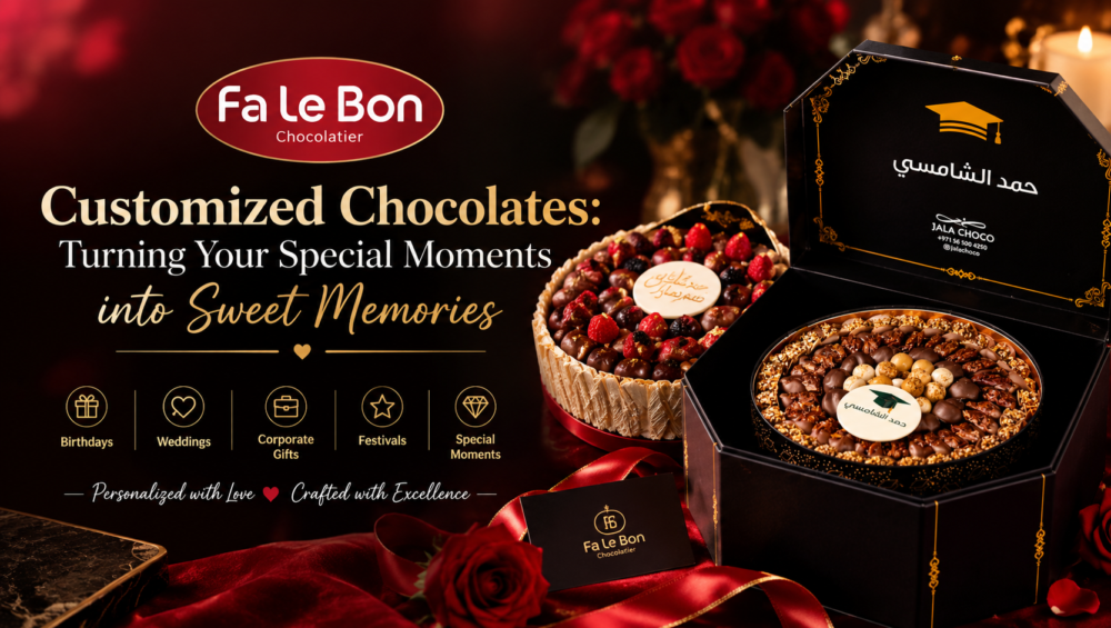 Customized luxury chocolate gift box by Falebon Chocolatier for special occasions
